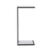 Renwil Danica marble side table with black steel frame