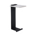 Renwil Dorville marble accent side table with matte black cast aluminum frame front view