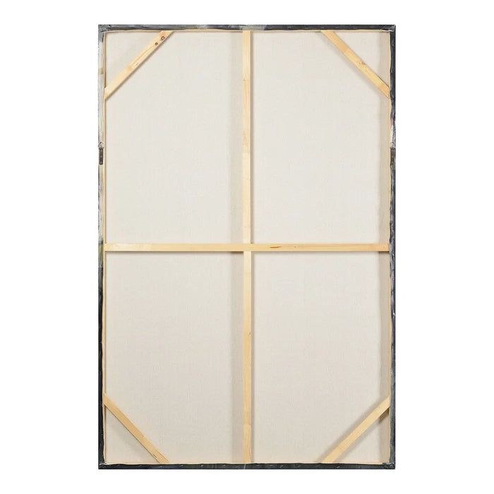 Back view and wooden support frame of Renwil Gables canvas wall art