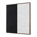Angled view of Renwil Gobi hand-painted canvas art with an antique brass floating frame