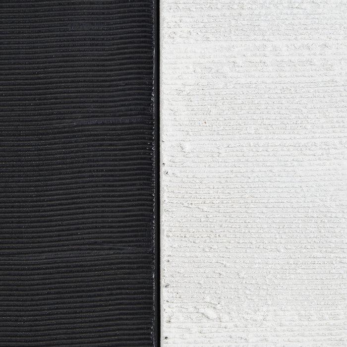 Close-up of the heavy-textured black and white surface of Renwil Gobi canvas art