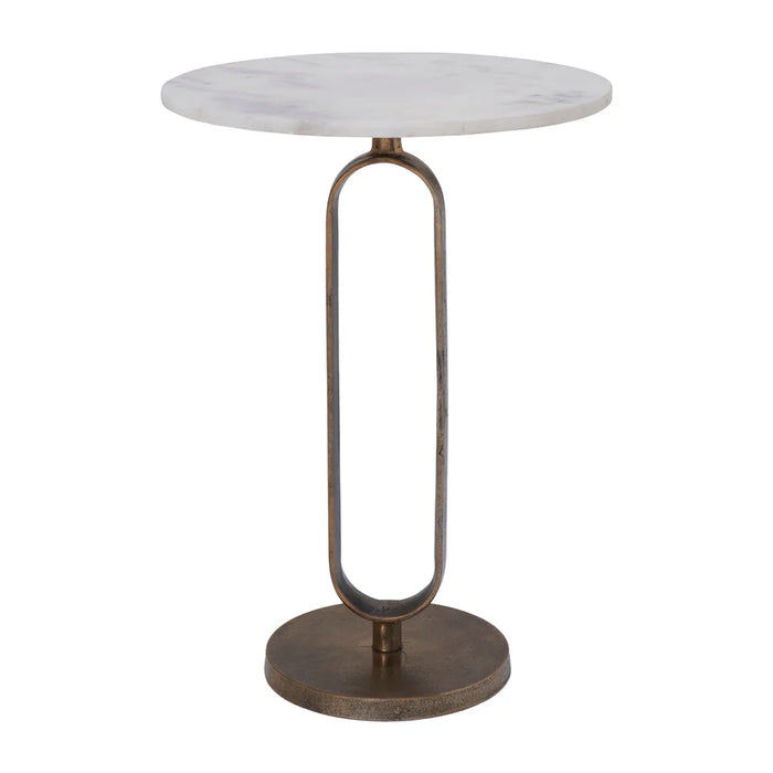 Front view of large Renwil Irene marble side table