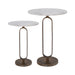 Renwil Irene marble nesting side table set with antique brass base