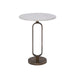 Front view of small Renwil Irene marble side table