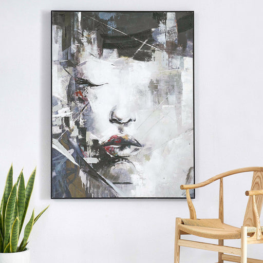 Renwil Kyoto abstract portrait canvas art displayed vertically in a contemporary interior