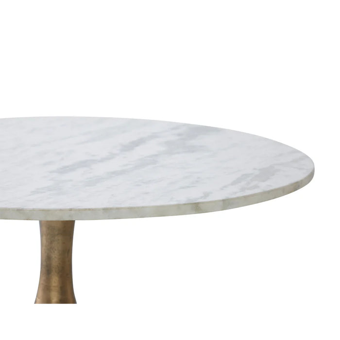 Close-up detail of the natural white marble tabletop on the Renwil Lovisa coffee table