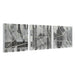 Perspective view of the Renwil Lyon abstract triptych wall art