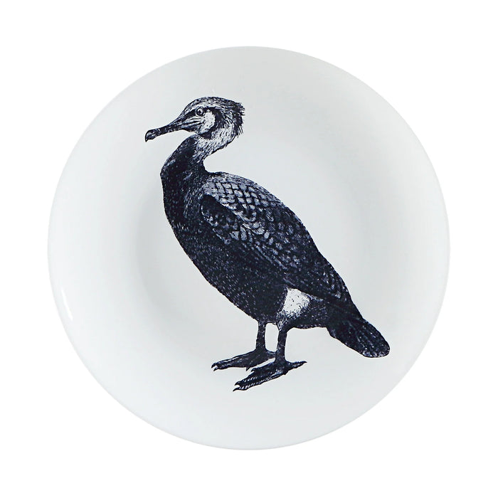 Renwil Maliya decorative porcelain wall plate featuring a black tropical bird illustration