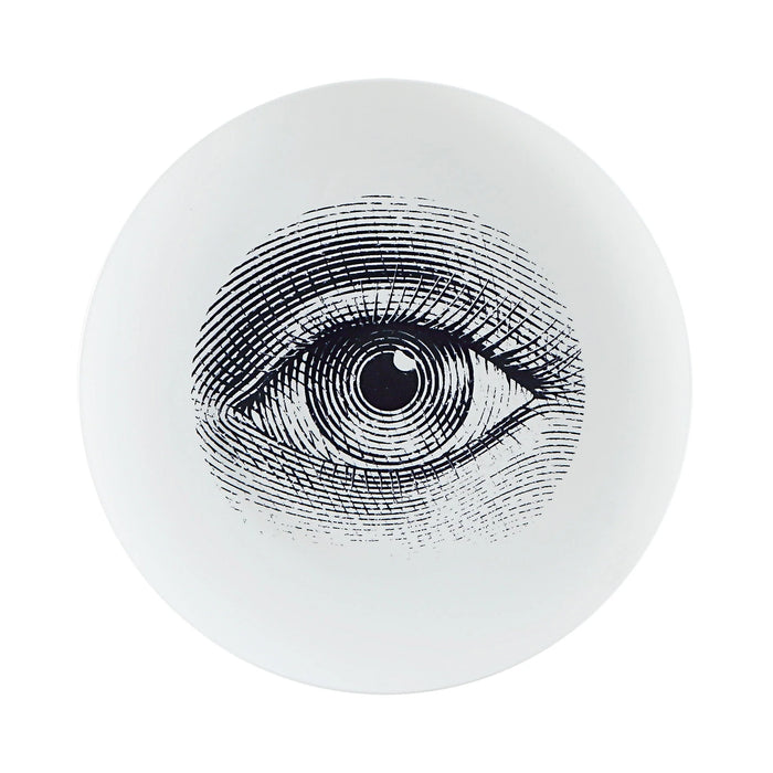 Renwil Maliya decorative porcelain wall plate featuring a vintage eye illustration