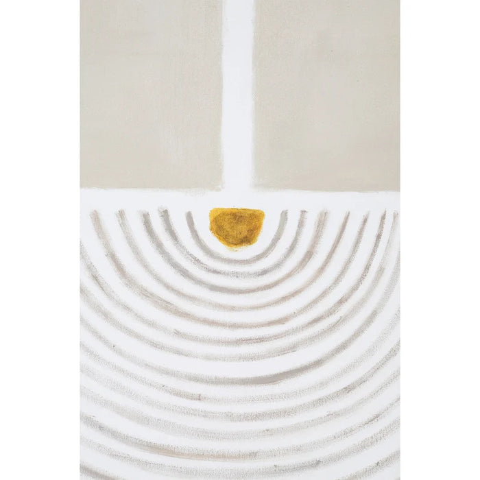 Close-up of the curved linework and gold accent on Renwil Martia canvas wall art