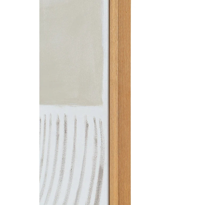 Close-up of the white oak veneer floating frame on Renwil Martia wall art