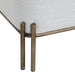 Close-up of the Meline accent stool dark antique brushed brass iron base