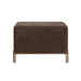Renwil Meline brown linen ottoman stool with painted brass iron base