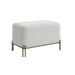 Angled view of the Renwil Meline ivory cotton tweed bench