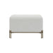 Renwil Meline ivory cotton tweed bench with antique brushed brass iron base