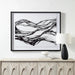 Renwil Mica black and white abstract wall art displayed above a contemporary console table