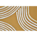 Close-up of the hand-painted white curved lines on the gold Milestone canvas