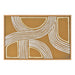 Renwil Milestone OL2055 hand-painted gold and white geometric canvas art in a white oak floating frame