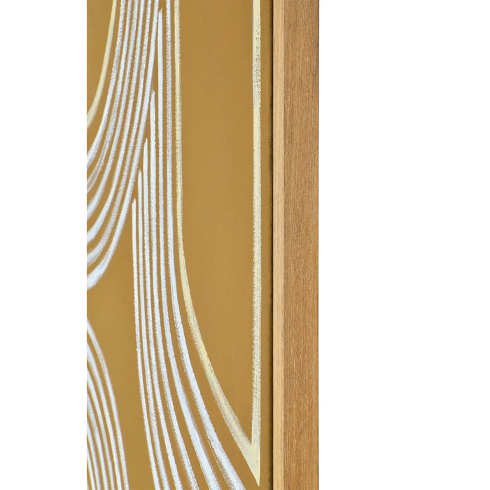 Close-up of the white oak veneer floating frame on Renwil Milestone canvas art