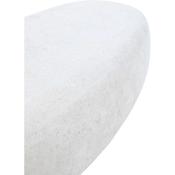 Close-up of the handcrafted natural stone texture on the Minda bench