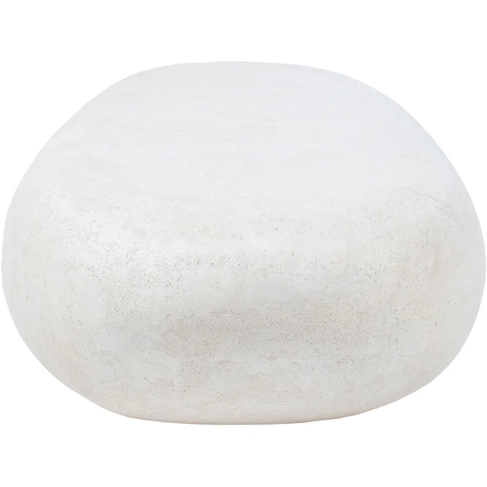 Rounded end view of the Renwil Minda volcanic stone bench