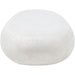 Rounded end view of the Renwil Minda volcanic stone bench