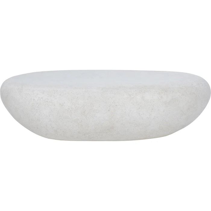 Renwil Minda sculptural bench and coffee table in a natural white finish
