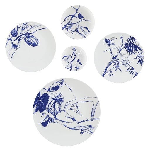 Renwil Narine W6717 set of five blue and white porcelain decorative wall plates