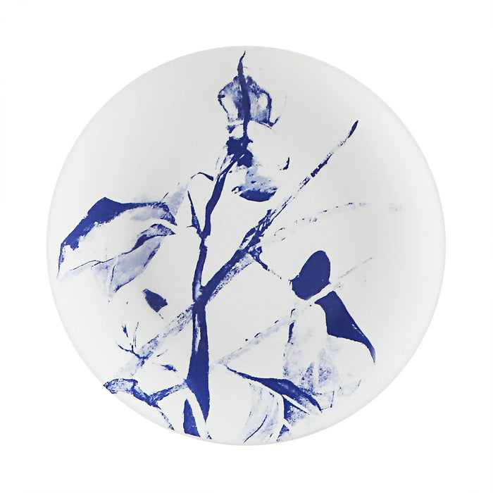 Renwil Narine porcelain wall plate featuring a delicate blue floral and branch illustration