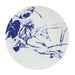 Large Renwil Narine porcelain wall plate featuring a blue figurative botanical illustration