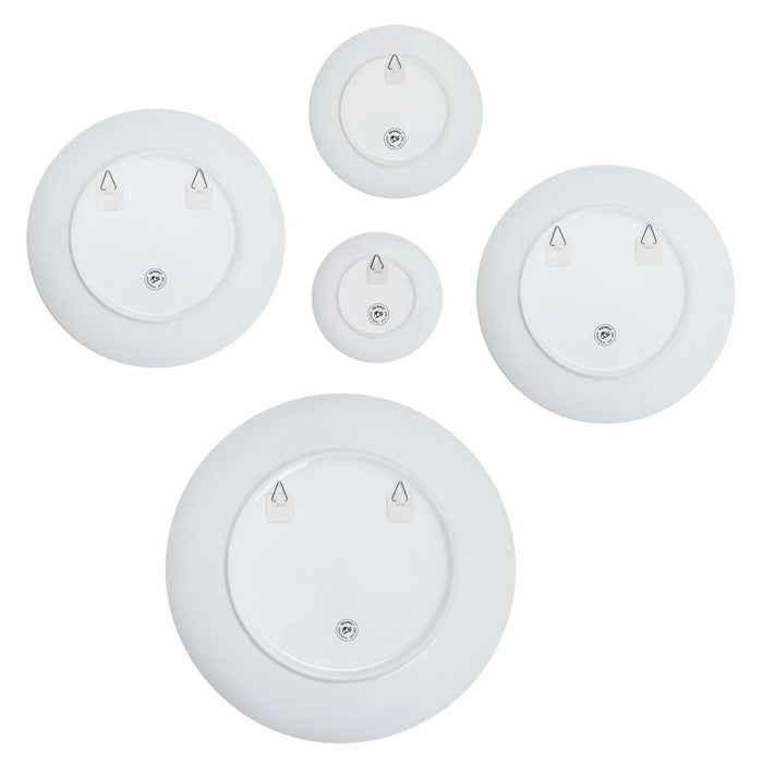 Back view of the Renwil Narine porcelain wall plates showing mounting hardware