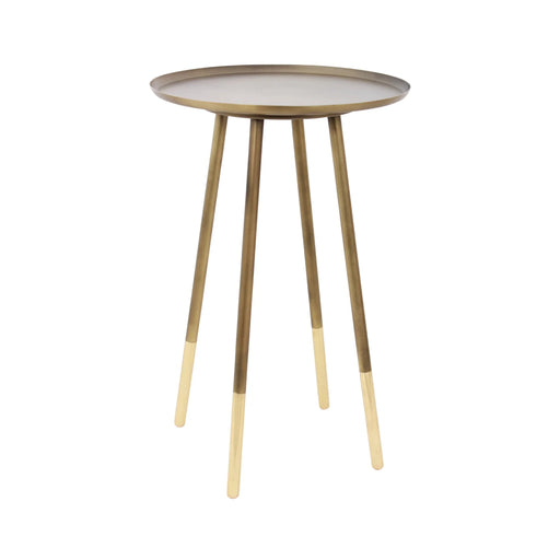 Renwil Pawn accent table in antique and polished brass finish front view