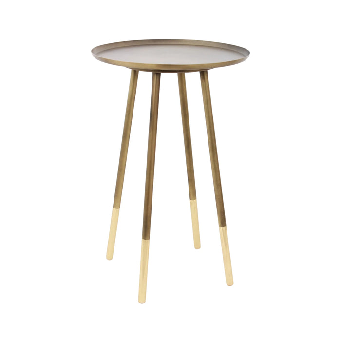 Renwil Pawn accent table in antique and polished brass finish front view
