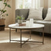 Renwil Pearse coffee table styled in a contemporary living room with neutral décor