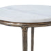 Close-up detail of natural white marble tabletop on Renwil Pearson accent table