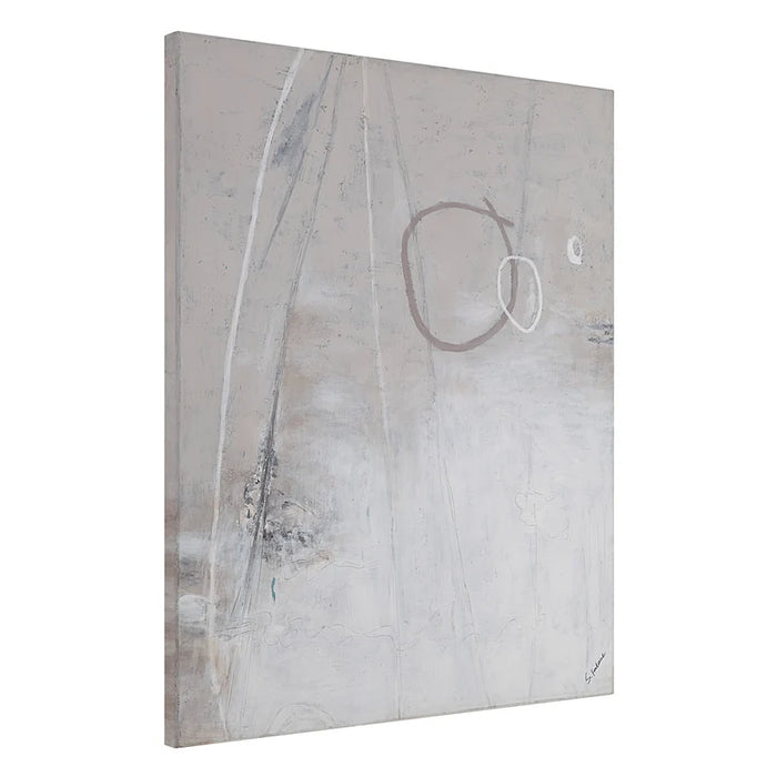 Angled view of Renwil Pinceau hand-painted textured cotton canvas art