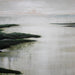 Close-up of the hand-painted coastal landscape and textured details on Renwil Saltoro canvas art