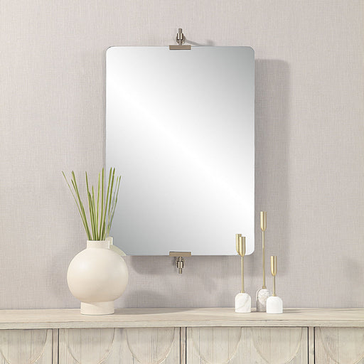 Renwil Sodalite wall mirror displayed above a vanity in a contemporary interior