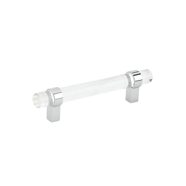 Richelieu 0206 Modern Glass and Metal Pull - 5’’ - Cabinet Pull