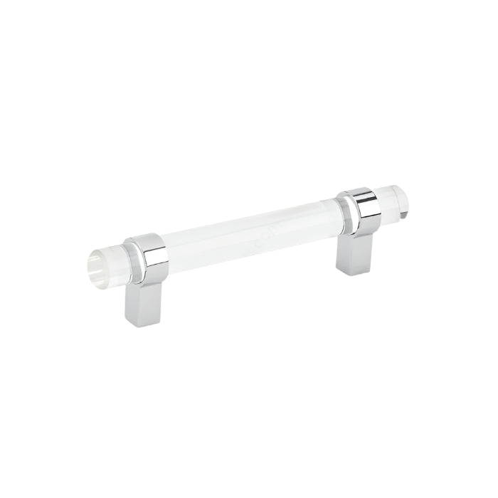 Richelieu 0206 Modern Glass and Metal Pull - 5’’ - Cabinet Pull