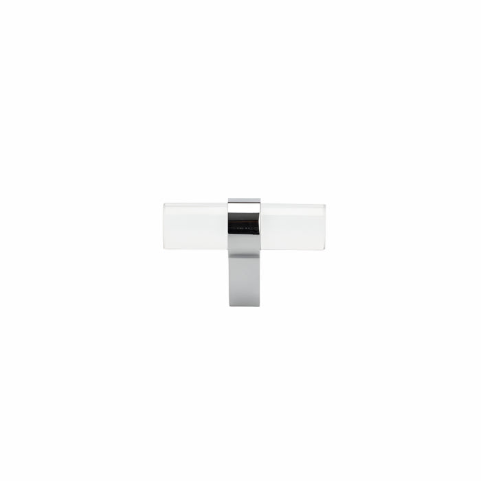 0206 Modern Glass and Metal T-Knob - Glass - Cabinet Knob