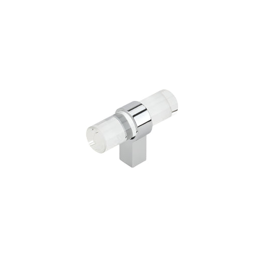 0206 Modern Glass and Metal T-Knob - Glass - Cabinet Knob