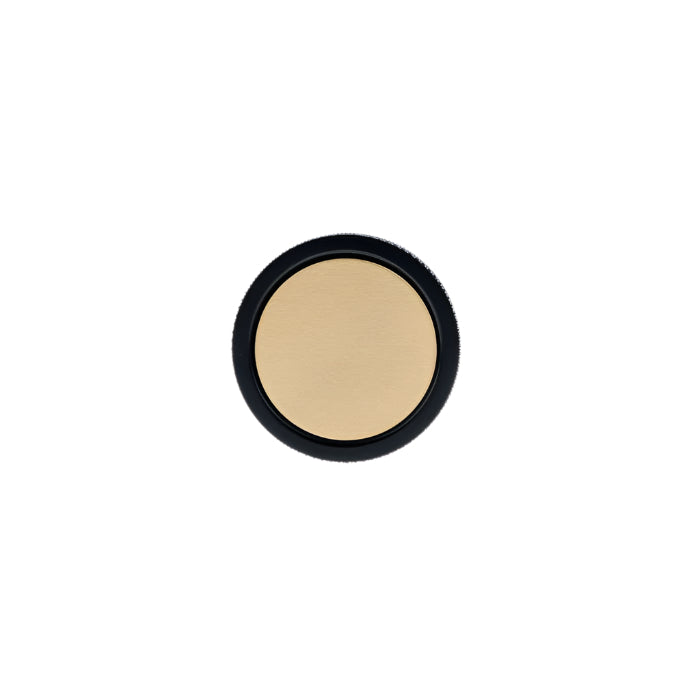 Richelieu 2065 cabinet knob in black and brass front view