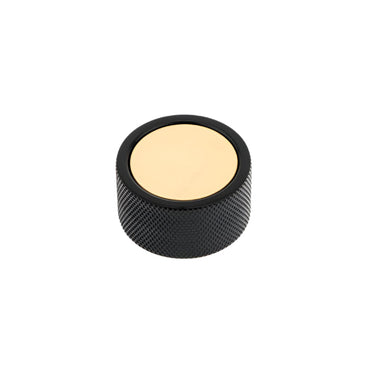 2065 Modern Metal Knob - Matte Black and Brushed Brass - Cabinet Knob