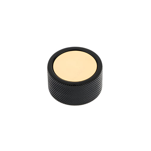 2065 Modern Metal Knob - Matte Black and Brushed Brass - Cabinet Knob