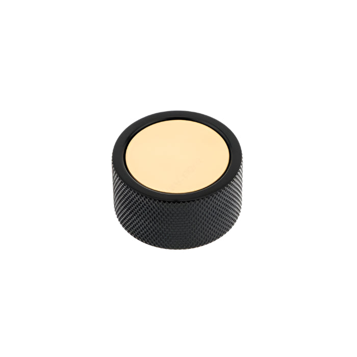 2065 Modern Metal Knob - Matte Black and Brushed Brass - Cabinet Knob