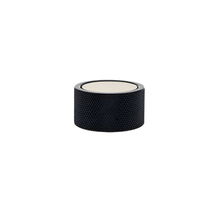 Richelieu 2065 cabinet knob in black with light center insert side view