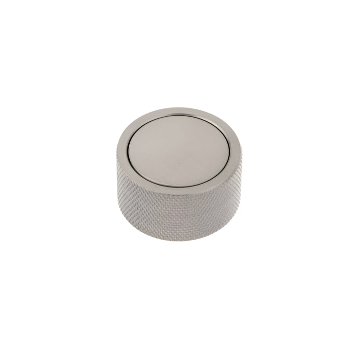 Richelieu 2065 cabinet knob in brushed nickel angle view