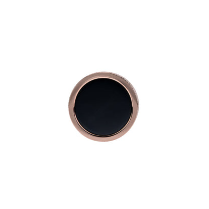 Richelieu 2065 cabinet knob in brushed copper and black front view