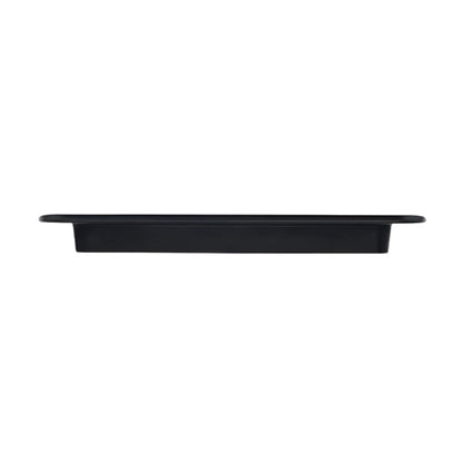Richelieu 2585 sculpted cabinet pull in matte black front view